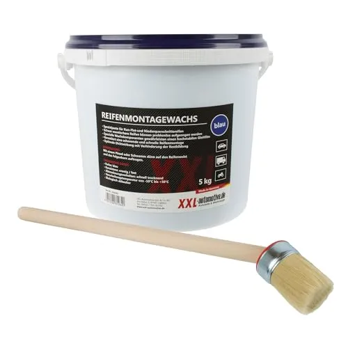 RepTools Spezial Reifenmontagepaste Blau 5 kg Set inklusive Pinsel für Breitreifen Niederquerschnittsreifen PKW Montagewachs