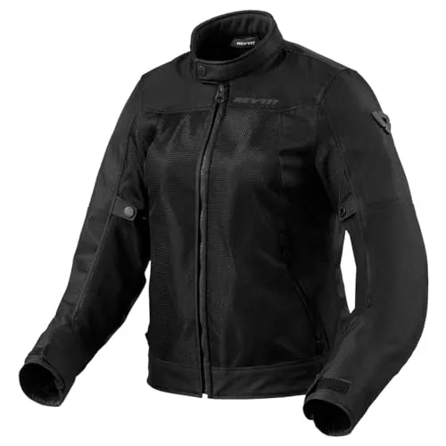 Revit Eclipse 2 Damen Motorrad Textiljacke - Schwarz, Größe 36 - Schutzjacken für Damen mit hervorragendem Schutz und atmungsaktiven Materialien, ideal für sicheres Fahren bei jedem Wetter.