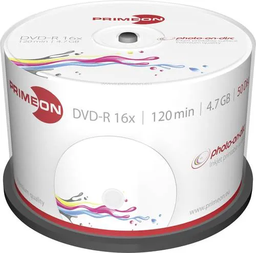 PRIMEON 50 DVD-R 4,7 GB bedruckbar