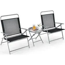 COSTWAY Bistrotisch mit 2 Stühlen