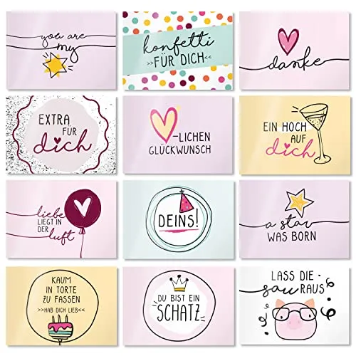 detailverliebt 24er Set Postkarten I Din A6 Liebe groß