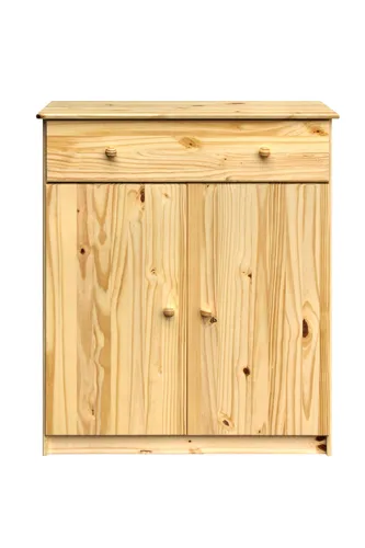 SIT Möbel Kommode aus massivem Kiefernholz | 2 Türen, 1 Schublade | B 91 x T 43 x H 107 cm