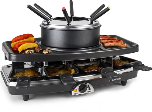 Entrecote 2-in-1 Raclettegrill & Fondue Naturstein 1100W