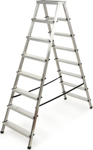 KADAX Klapptrittleiter 8-stufig, rutschfest und stabil - Leitern für den Haushalt, ideal für Renovierungen und Reparaturen mit einer Tragfähigkeit von bis zu 150 kg und rutschfesten Füßen für maximale Sicherheit.