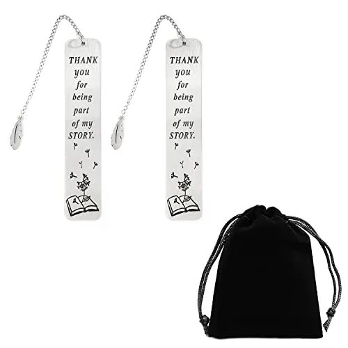 YSDYY 2 Metall-Lesezeichen, 1 Aufbewahrungstasche, Dankesgeschenke für Kollegen, Freunde, Lehrer, Familie