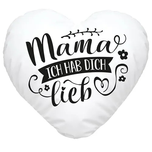 SpecialMe® Herzkissen für Mama – Ich hab Dich lieb - Wunderschönes Herzkissen mit der Liebeserklärung 