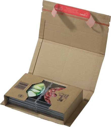 Colompac Versandkarton 1554027 - Wellpappe DIN A5+, flexible Wickelverpackung für CDs und Bücher, sicher und stabil mit US Safetynorm