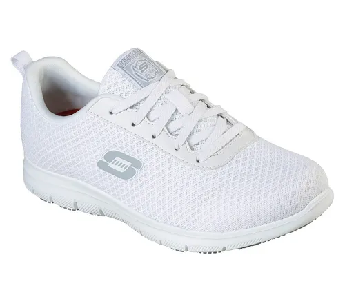 Skechers Damen Ghenter Bronaugh Sneaker – Weiß, 36.5 EU - Sportliche Sneaker mit weichem Mesh-Obermaterial und Stretch-Schnürsenkeln. Ideal für den Alltag dank leichter, flexibler Sohle und gepolsterter Komfort-Einlegesohle.