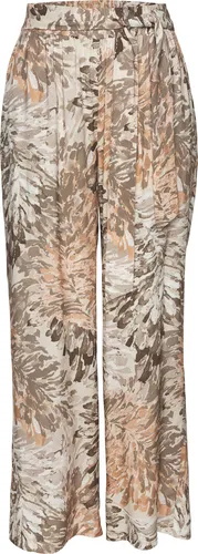 Palazzohose LASCANA Damen, Gr. 46 - Modische Strandhose mit Blumendruck - Stoffhose von Lascana in apricot-taupe mit elastischem Schlupfbund und praktischen Taschen. Ideal für den Sommer, figurumspielend und jedes Teil ein Unikat!