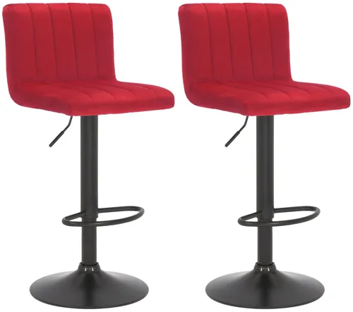 CLP Barhocker Jamie II - 2er Set mit Samt-Bezug - Moderne Barhocker mit höhenverstellbaren, gepolsterten Sitzen und Rückenlehnen für optimalen Komfort. Ideal für stilvolle Küchen oder Bars, drehbar und bodenschonend.