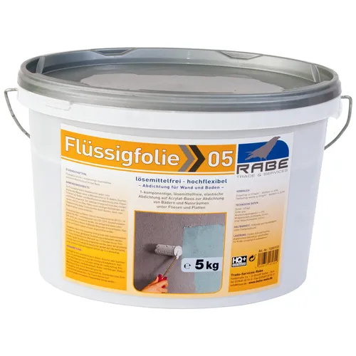 Flüssigfolie Streichfolie Flüssiggummi 5kg Abdichtung Wand Boden Sanitär