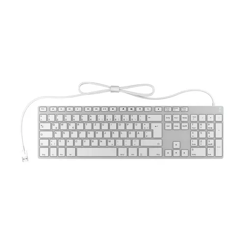 Keysonic 60395 Wireless Bluetooth Tastatur - Aluminium, Multi-Channel für Mac, Windows, Android, 120 Stunden Akkulaufzeit und edles Design