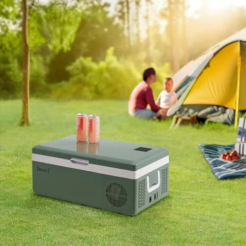 in.tec Auto Kühlbox Arnesano 15L Kompressor Kühlschrank - Kühlboxen & Kühltaschen mit leistungsstarkem Kompressor, erreicht bis zu -20°C und bietet flexible Stromversorgung für Reisen und Camping.