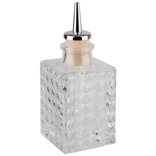 APS 93359 Bitterflasche/Spritzflasche, Glas, Ausgießer aus Kork und Edelstahl, 0,1 Liter, Cocktails, Likör