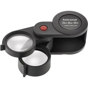 Eschenbach 11869 Einschlaglupe – 3x, 6x, 9x Vergrößerung, Ø 23mm