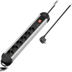 Renkforce RF-6417718 Überspannungsschutz-Steckdosenleiste 6fach Schwarz - Steckdosen & Zubehör: 6-fach Überspannungsschutz für optimalen Schutz Ihrer Geräte, stilvolles Design in Schwarz und Aluminium.