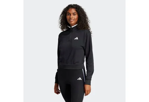 adidas Sportswear Sweatshirt ESSENTIALS COLOR POP FRENCH TERRY CROP QUARTER-ZIP ORIGINALS