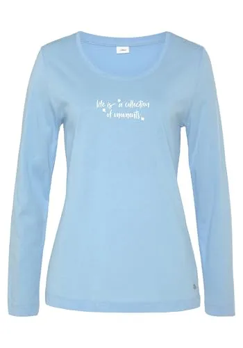 S.Oliver Damen Ak-142-1-45 Pyjamaoberteil, Himmelblau, 32-34 EU