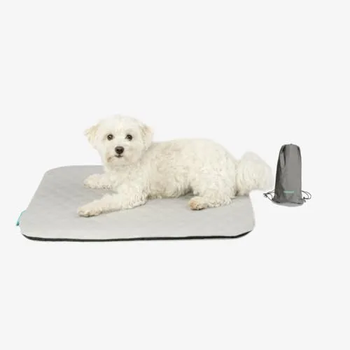 Produktbild Manuly Hundedecke für unterwegs, Set aus Hundematte selbstaufblasend, kühlendem wasserabweisenden Bezug und Tragetasche, waschmaschinentauglich, Bezug kann gewechselt Werden, 60x40x3,5cm, 470g