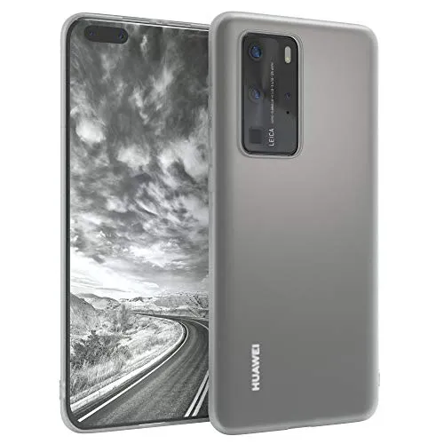 EAZY CASE Handyhülle Silikon mit Kameraschutz kompatibel mit Huawei P40 Pro in Transparent Matt Ultra dünn, Slimcover, Silikonhülle, Hülle, Softcase, Backcover
