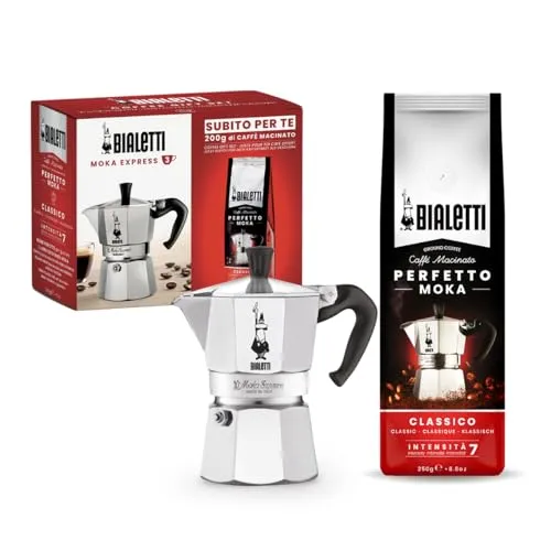 Bialetti Moka Express Espressokocher für 6 Tassen, Aluminium, Rot - Espressokocher in ikonischem Design, Made in Italy, für ein authentisches Kaffeeerlebnis. Ergonomischer Griff und leicht zu reinigen – ideal für Kaffeeliebhaber.