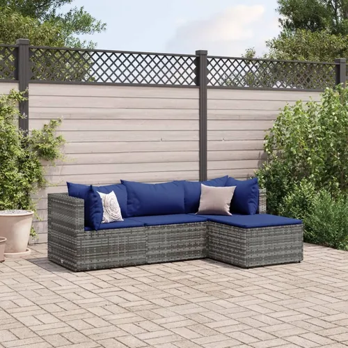 Maison Exclusive 4-tlg. Garten-Lounge-Set Grau mit Kissen