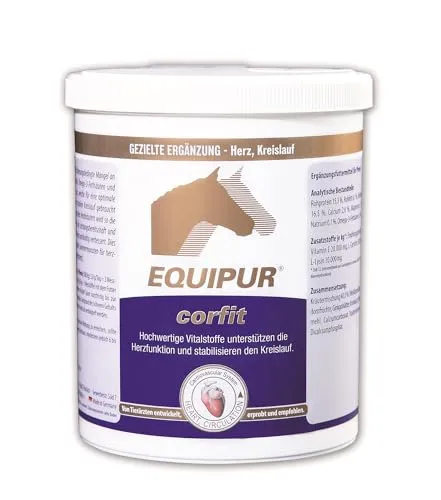 EQUIPUR corfit 1 kg | Hochwertige Vitalstoffe unterstützen die Herzfunktion und stabilisieren den Kreislauf des Pferdes