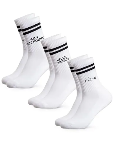 Occulto Herren Fun Statement Tennis Socken 3er Pack (Modell: William) Informatiker 39-42