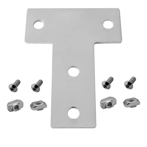 Verbinderplatte - T - 100x120mm Aussen Flachverbinder 40x40 Aluprofil 4 Stück inkl. Verschraubung