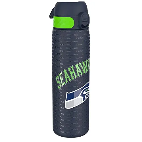 ion8 NFL Seattle Seahawks Edelstahl Trinkflasche 600 ml – Auslaufsicher und leicht zu öffnen - Hochwertige Edelstahl-Trinkflasche mit praktischem Klappdeckel für einfaches Trinken. Ideal für Schule und Freizeit, passt in Becherhalter und Rucksäcke. Spülmaschinenfest und nachhaltig – die perfekte Begleitung für unterwegs.