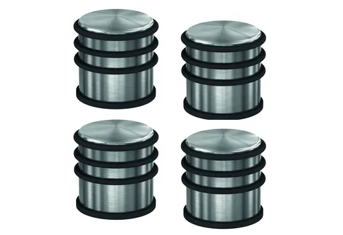 BASI Wandtürstopper Türpuffer, Türstopper (Packung, 4 St), 4er Set, Edelstahl mit Gummi-Schutz, extra schwer, rutschfest, 1 kg