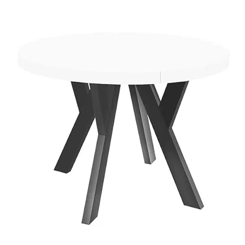 Dekori Möbel Runder Ausziehbarer Tisch Pero, 90-220 cm - Esszimmertisch im Loft-Stil mit ausziehbaren Holzbeinen, ideal für flexible Essbereiche und stilvolle Einrichtung.