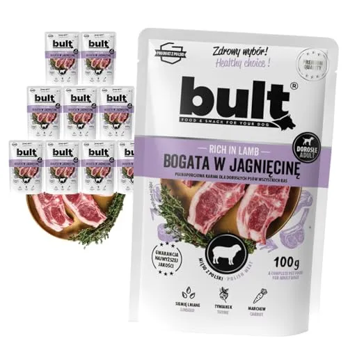 BULT Natürliches Nassfutter für Hunde,Hundefutter Nass, Lamm, 10 x 100g