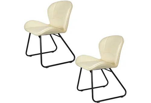 Casa Moro Polsterstuhl Besucherstuhl Esszimmerstuhl Echtleder Beige - Eleganter Besucherstuhl aus Echtleder mit stabilem Metallgestell. Ideal für Esszimmer, Wartezimmer oder Konferenzen. Hoher Sitzkomfort durch ergonomische Rückenlehne und weiche Polsterung. Farbe: Beige, Maße: 55 x 55 x 84 cm.