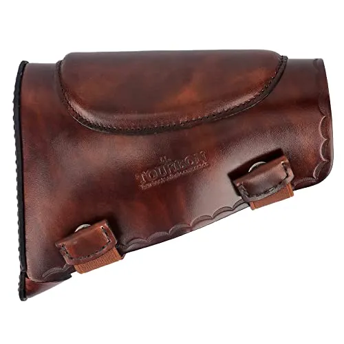 Braun Leder Rifle Shotgun Buttstock Wangenauflage Schaftkappe für Links- und Rechtshänder Hunter