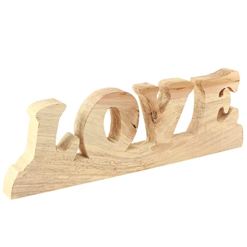 Tischdeko Holz Aufsteller „Love“ Weidenholz Natur 60x19cm - Rustikale Tischdeko aus Weidenholz, ideal für romantische Anlässe und besondere Feiern.