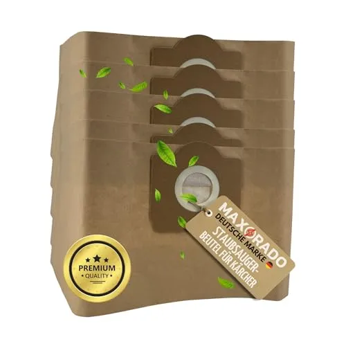 Maxorado 10 Stück Staubsaugerbeutel für Kärcher WD3 MV3 6.959-130 WD3300 A2201 2204 2504 2554 2251 2604 WD3P MV3P Staubsauger Zubehör Ersatzteile Beutel Tüten Papierbeutel Filtertüten