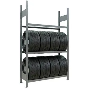 Schulte Reifenregal 20778 - 3 Ebenen für 12 Reifen - Werkstatteinrichtung mit 3 höhenverstellbaren Ebenen, jede mit 150 kg Tragkraft. Ideal für reifenschonende Lagerung und schnelle Montage. Made in Germany!