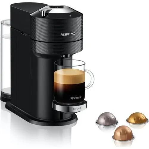 Krups XN 9108 Vertuo Next Kaffeekapselmaschine - Kaffeepad- & Kapselmaschinen, 1,1L Wassertank, 15 bar Druck für perfekten Espresso, schnelle Aufheizzeit von nur 30-35 Sekunden, elegante schwarze Optik.