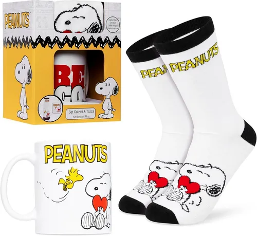Snoopy Plüschfigur Peanuts Snoopy Tasse und Socken Geschenk Set