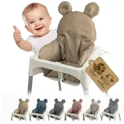 BambiniWelt by Rafael K. Hochstuhlauflage Sitzbezug Kissen Ersatzbezug kompatibel mit Ikea Hochstuhl Antilop M2, weich, waschbar, langlebig beige