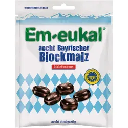 Em-Eukal Aecht Bayrischer Blockmalz G.g.a. 100g - Traditionelle Malzbonbons aus Bayern, hergestellt nach einer Originalrezeptur. Mit praktischem Wiederverschluss für den Genuss unterwegs. Ideal für Liebhaber süßer Snacks.
