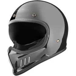 Bogotto FF980 Caferacer Cross Helm, schwarz, Größe M - Motorradhelm mit 3 Schalengrößen und internem Sonnenvisier für optimalen Komfort und Sicherheit beim Fahren.