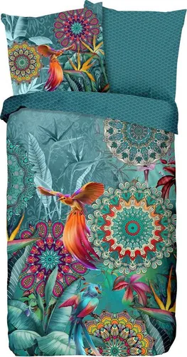 Hip Satin-Bettwäsche-Set in Blau - 200x200 cm - Bettwäsche-Set in eleganter Satin-Optik, sorgt für ein luxuriöses Schlafgefühl und ist pflegeleicht. Ideal für stilbewusste Schlafzimmer.