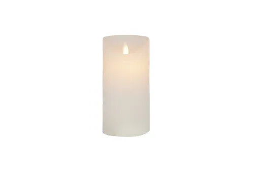 B&S LED-Kerze LED Echtwachskerze weiß mit flackereffekt und Timer H:9.5 x Ø 7.5 cm
