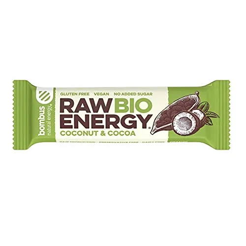 RAW ENERGY BIO Riegel Kokos Kakao (glutenfrei) 50 g Bombus