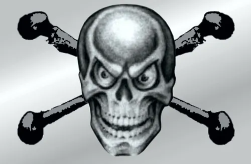 Aufkleber Totenkopf 70 x 105 mm Reflektierend Sticker Tattoo Auto Fun