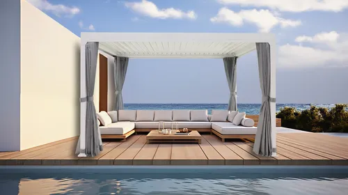 KONIFERA Pavillon Palma mit Lamellendach in weiß von Konifera