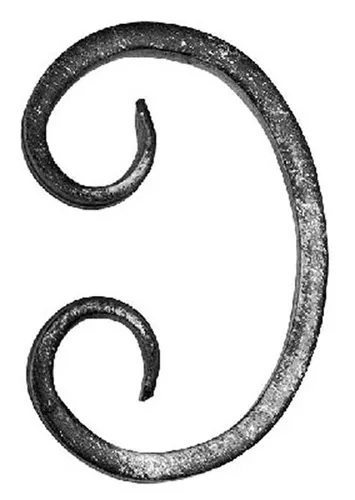 C-Schnecke Zierelement Deko Maße: 50x80 mm Material: 12 x 5 mm Stahl S235JR, roh