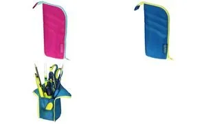 Herlitz 11359908 Faulenzer my.case, 10.5 x 5.5 x 19.5 cm, blau/lemon